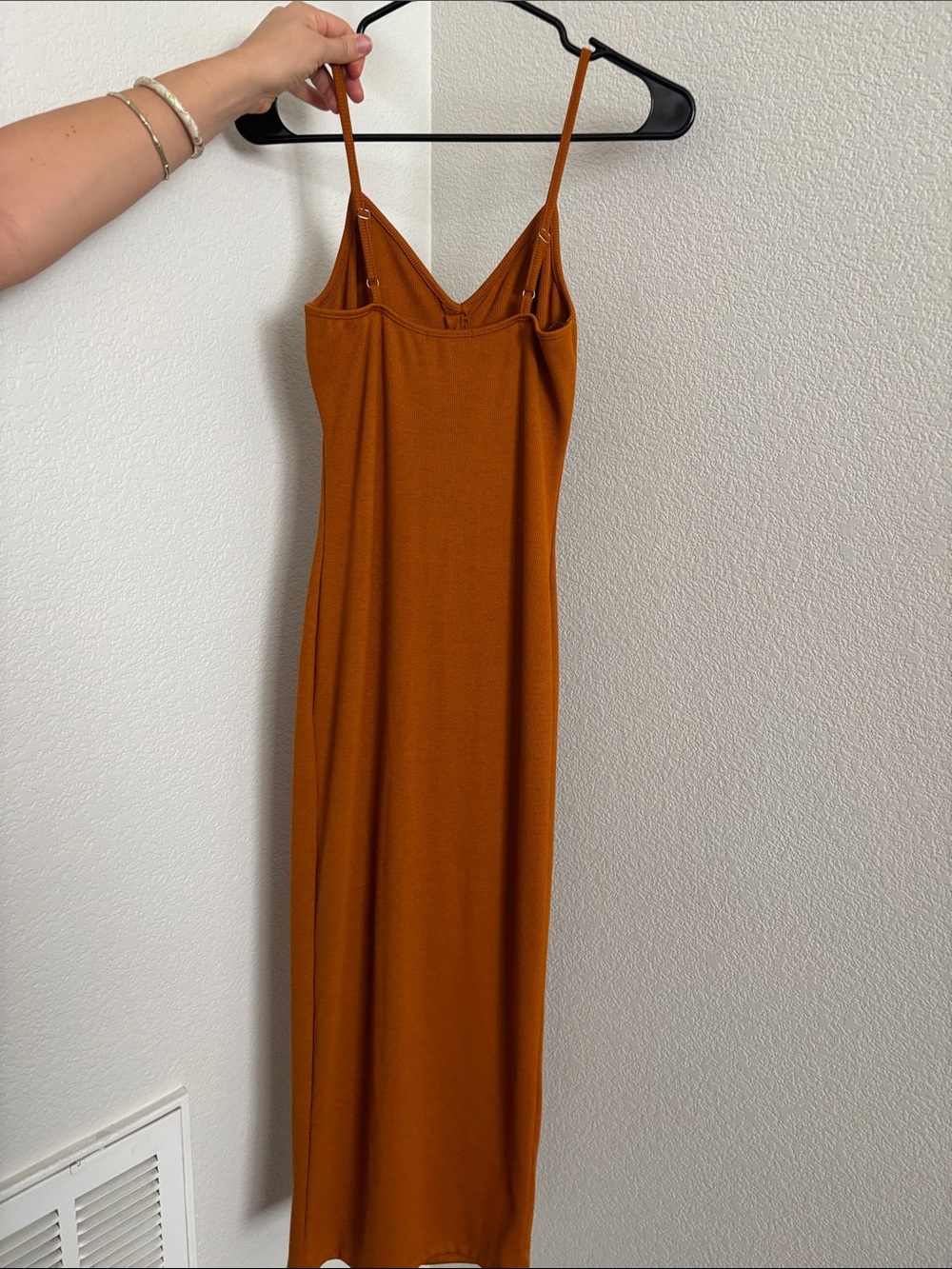 Spaghetti Strap Button-Front Midi Dress in Rust - Picture 2 of 2